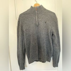POLO RALPH LAUREN MESH KNIT QUARTER ZIP SWEATER